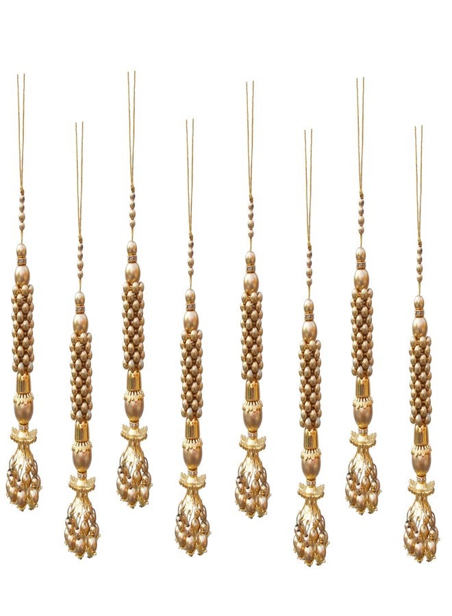 Krypmax Hanging Designer Tassel Latkan for Lehenga, Blouses, Dupatta, Art & Craft (Golden Color Design) (8) - Image 1